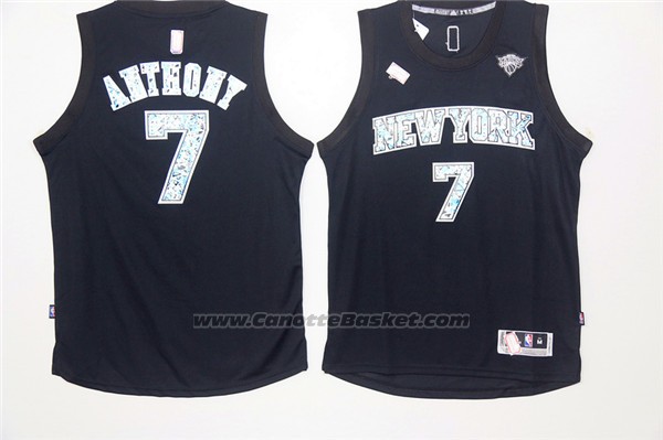 Maglia Diamonds Editon New York Knicks Carmelo Anthony #7 Nero